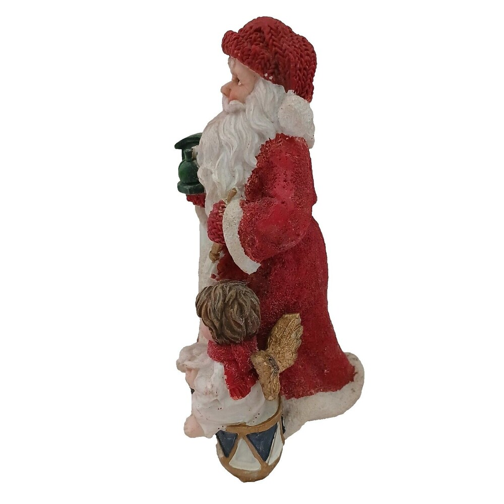 K's Collection Resin Santa Figurine with Train and Angel Drummer Boy Vintage - Picture 2 of 5